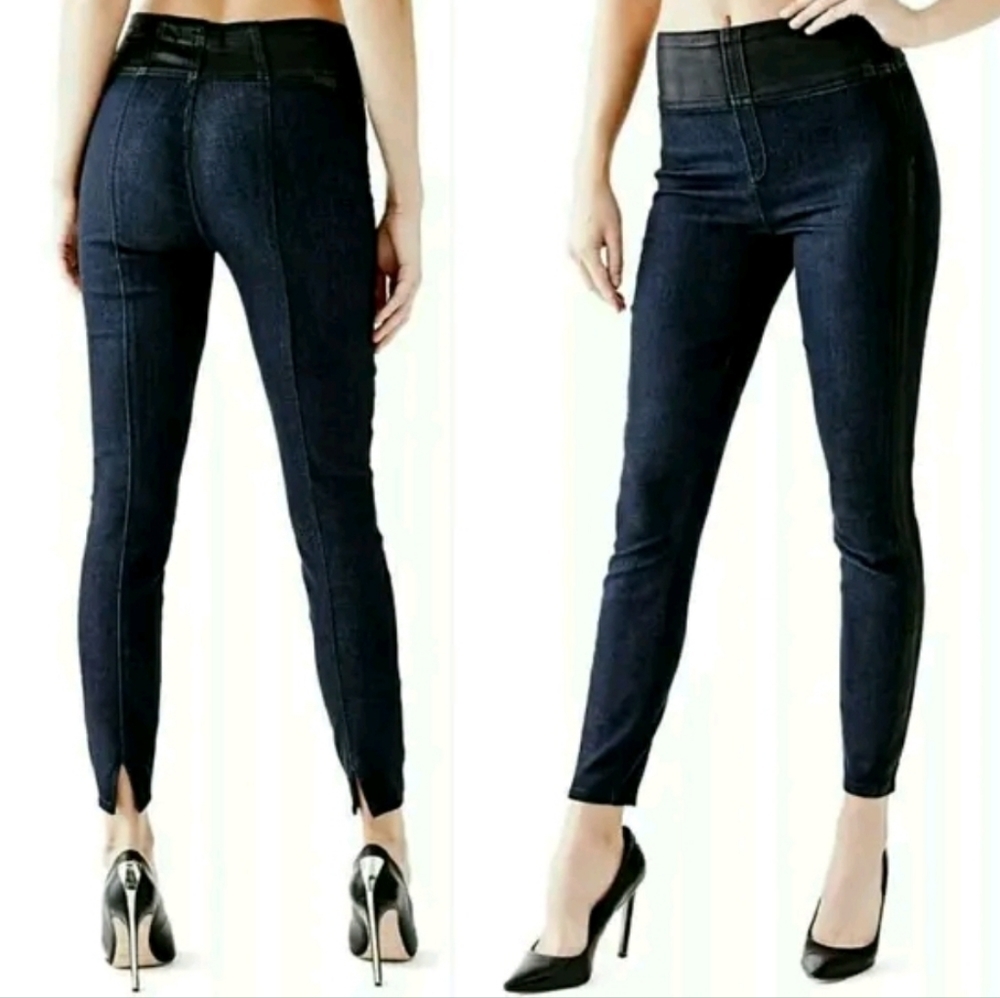 Guess Black High-Rise Push-Up Denim Jeggings Leggings - Size 32